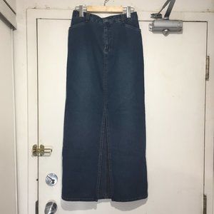 VINTAGE CONTRAST JEANS MAXI SKIRTS SIZE 5